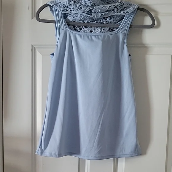 BFA Classics Light Blue Lace Long Sleeve Blouse Women's Small - Picture 8 of 11